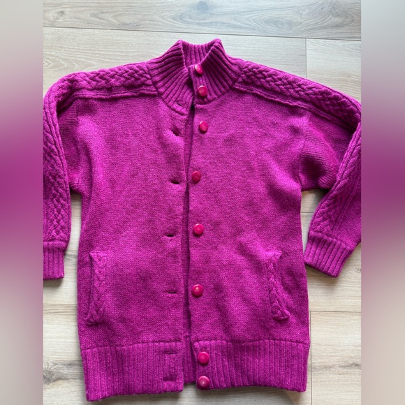 I.B Difussion medium oversized wool blend cardigan thick - Picture 2 of 8